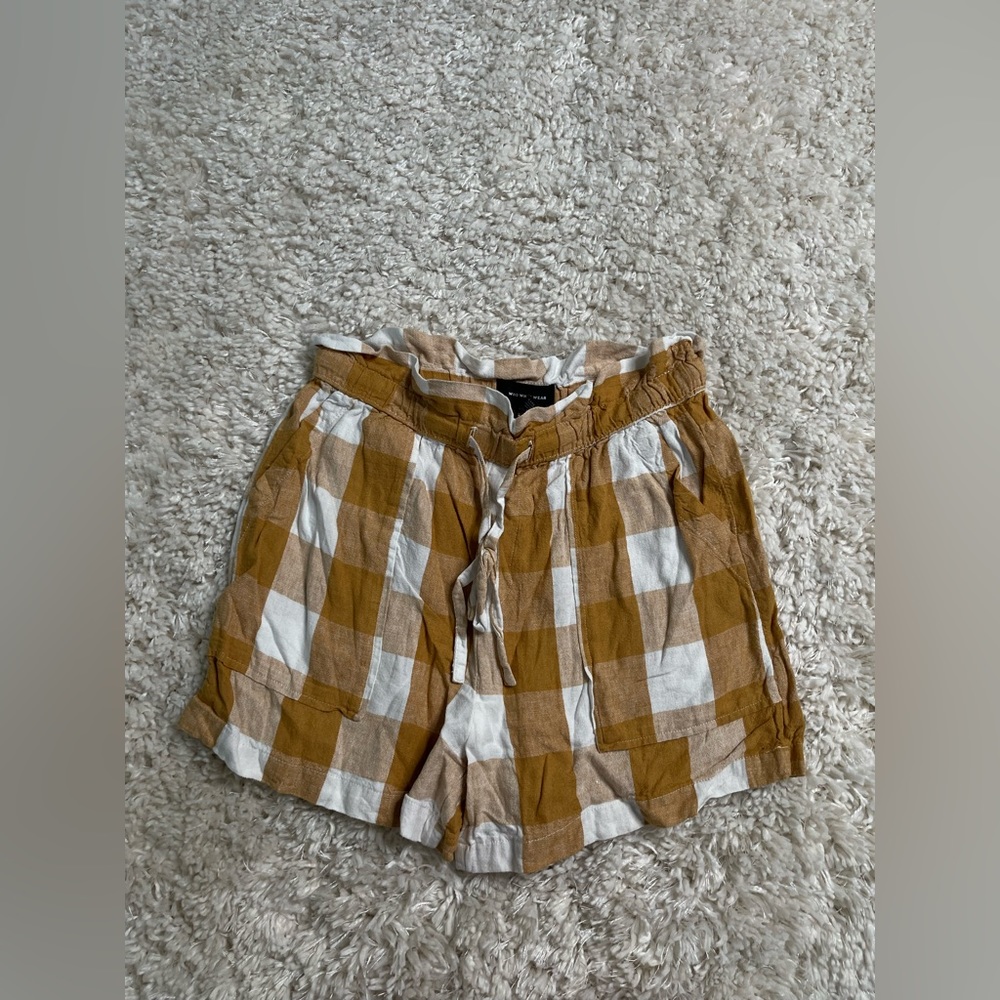 Target Who What Wear Buffalo Plaid Paperbag Waist Shorts Size XS